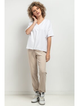 Tessita Tessita Bluzka T393 Biały Straight Fit