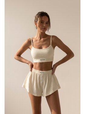 MissDenim MissDenim Piżama Pajama Set Beżowy Regular Fit