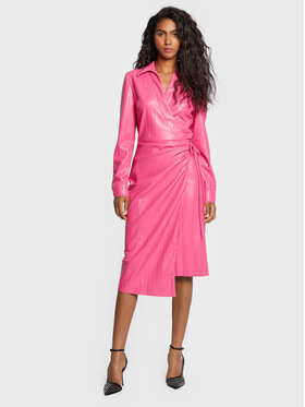 MSGM MSGM Tehisnahast kleit 3341MDA04P 227615 Roosa Regular Fit