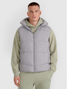 4F 4F Kamizelka MIDSHOP TEXTILE Szary Regular Fit