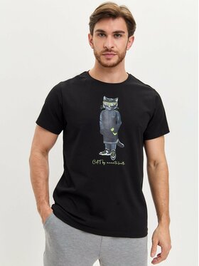 CAT by maniita lacitta CAT by maniita lacitta T-Shirt Printed men's t-shirt with CAT Czarny Regular Fit