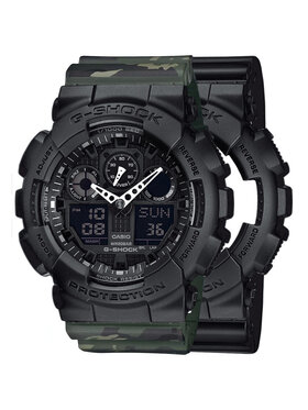 Casio Casio Hodinky SET GA-100-1A1ER + BEZEL 10358741 + PASEK 10561429 Černá