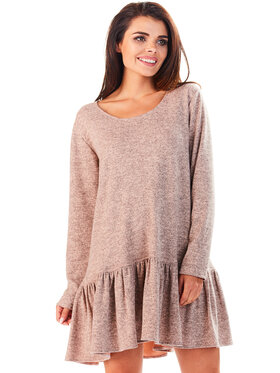Awama Awama Sukienka codzienna L056 Różowy Basic Fit