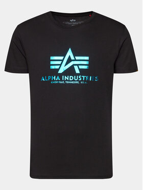 Alpha Industries Alpha Industries Póló Basic Foll Print 100501FP Fekete Regular Fit