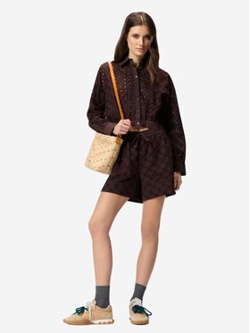 PINKO PINKO Koszula CHARITA CAMICIA POPELINE RICAM Brązowy Regular Fit