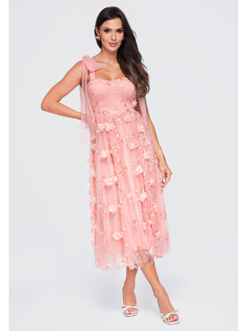 Ombre Ombre Sukienka wieczorowa LA-OM-DLR427 Różowy Regular Fit
