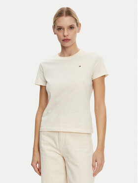 Tommy Hilfiger Tommy Hilfiger Футболка Slub WW0WW44433 Бежевий Slim Fit