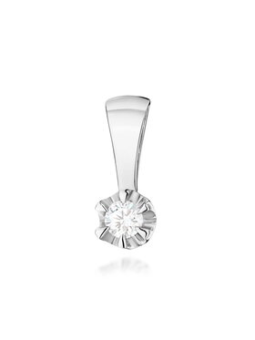 Fugart Fugart Naszyjnik Zawieszka z białego złota z diamentem laboratoryjnym FZ032-B585-LD0.10 Biały