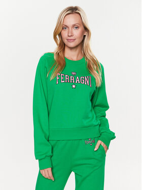Chiara Ferragni Chiara Ferragni Суитшърт 74CBIT01 Зелен Regular Fit