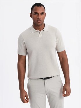 Ombre Ombre Polo OM-POSS-0117 Beżowy Regular Fit