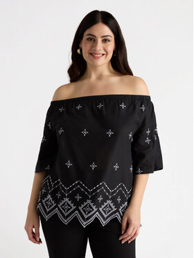 Fiorella Rubino Fiorella Rubino Bluzka 2516L000643N0Z3 Czarny Regular Fit