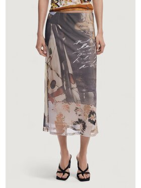 Desigual Desigual Φούστα FAL_COLLAGE Μπεζ Casual Fit