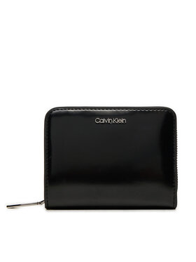 Calvin Klein Calvin Klein Portofel Mic de Damă Ck Must Medium Zip Around_Shiny K60K612847 Negru