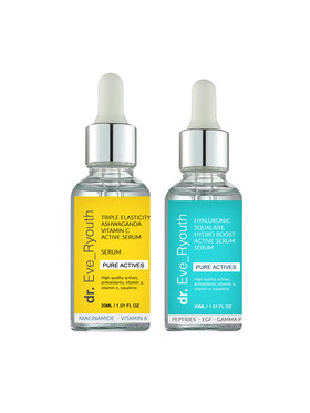 dr. Eve Ryouth dr. Eve Ryouth Kwas Hialuronowy Hydro Booste serum 30ml + Potrójna Elastyczność Ashwaganda Witamina Ce Serum 30ml Krem na dzień