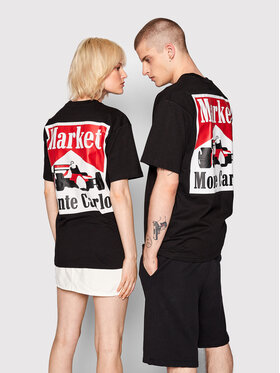 Market Majica Unisex Racing Logo 399001071 Črna Relaxed Fit