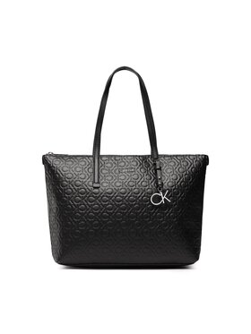 Calvin Klein Calvin Klein Geantă Ck Must Shopper Mid Embossed Mono K60K610274 Negru