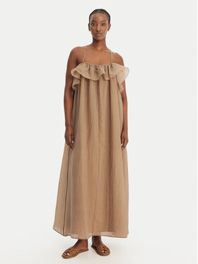 Eleh Eleh Φόρεμα καλοκαιρινό SS260198 Μπεζ Relaxed Fit