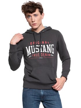 Mustang Mustang Felpa PRINTED HOODIE Grigio Regular Fit