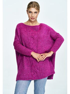 FIGL FIGL Sweter M900 Fioletowy Oversize