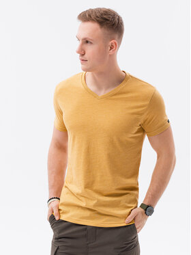 Ombre Ombre T-Shirt S1369 Żółty Regular Fit