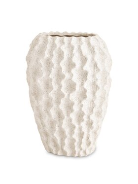 MIAhome MIAhome Wazon Osłonka ceramiczna prążkowana FIBI Biały