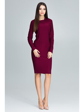 FIGL FIGL Sukienka M603 Bordowy Regular Fit