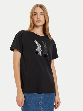 Liu Jo Liu Jo Tricou WF4411 J5904 Negru Regular Fit