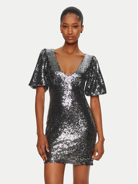 Rinascimento Rinascimento Cocktail obleka CFC0019737002 Srebrna Regular Fit