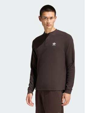 adidas adidas Longsleeve Trefoil Essentials Tee Brązowy Loose Fit