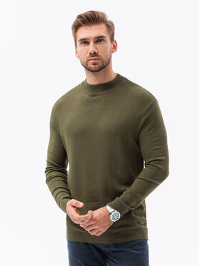 Ombre Ombre Sweter E178 Khaki Regular Fit