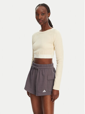 adidas adidas Majica Ribbed JD0013 Bež Slim Fit