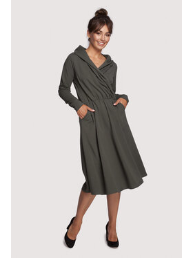 BeWear BeWear Úpletové šaty B245 Zelená Comfort Fit