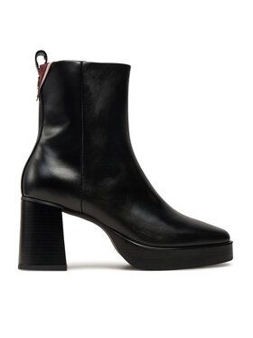 Tommy Hilfiger Tommy Hilfiger Botine Premium Leather High Heel Bootie FW0FW08100 Negru