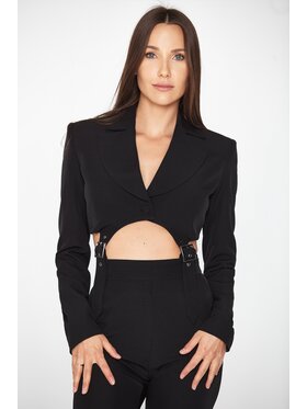 MANDRAGORA MANDRAGORA Marynarka Feminity Czarny Over Fit