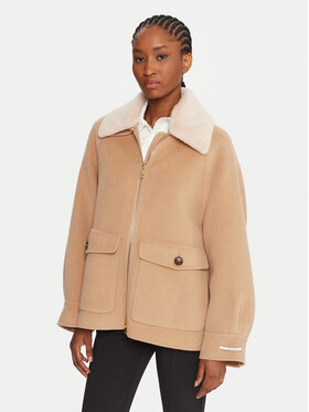 Marella Marella Wollmantel Gettone 2523086011 Beige Loose Fit