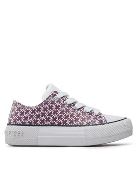 Tommy Hilfiger Tommy Hilfiger Sneakers aus Stoff Low Cut Lace-Up Sneaker T3A9-32289-0753 Dunkelrot