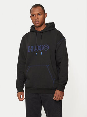 HUGO Hugo Mikina Nitlogohood 50521697 Černá Regular Fit
