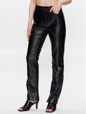 Calvin Klein Calvin Klein Кожени панталони K20K205487 Черен Regular Fit