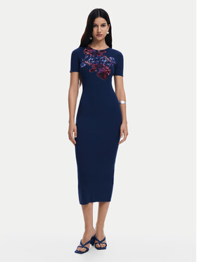 Desigual Desigual Rochie de zi 25SWVF13 Bleumarin Slim Fit