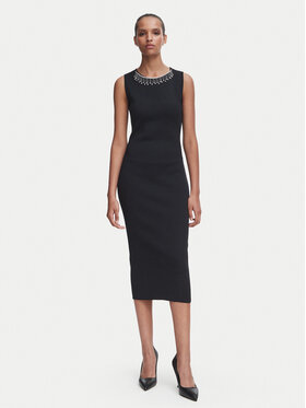 Rinascimento Rinascimento Kokteiļkleita CFM0012352003 Melns Slim Fit