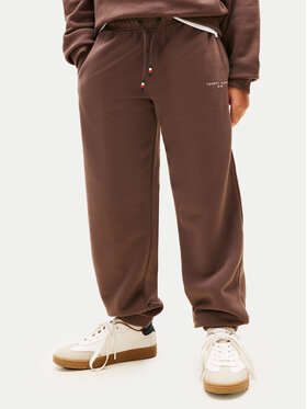 Tommy Hilfiger Tommy Hilfiger Teplákové kalhoty Mini Corp KS0KS00662 Hnědá Regular Fit