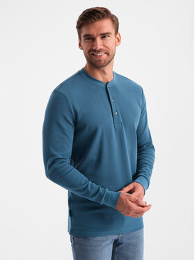 Ombre Ombre Longsleeve OM-LSCL-0120 Niebieski Regular Fit
