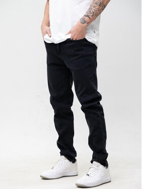 Jigga Wear Jigga Wear Jeansy KLASYCZNE Mini Haft Logo 38 Czarny Regular Fit
