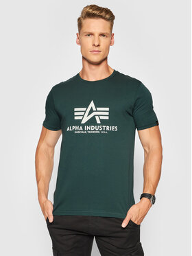 Alpha Industries Alpha Industries T-Shirt Basic 100501 Zielony Regular Fit