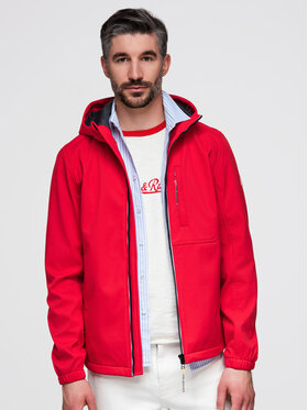 Ombre Ombre Kurtka przejściowa OM-JANP-0292 Czerwony Regular Fit