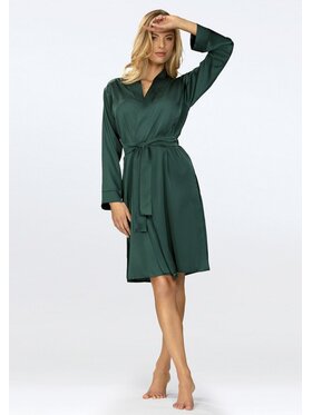 DKaren Lingerie DKaren Lingerie Szlafrok Amina Zielony Classic Fit