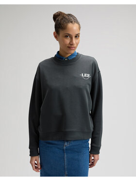 Lee Lee Bluza LOGO CREW SWS Czarny Regular Fit