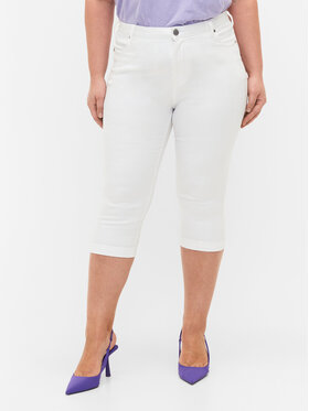 Zizzi Zizzi Džínsové šortky O10305H Biela Slim Fit