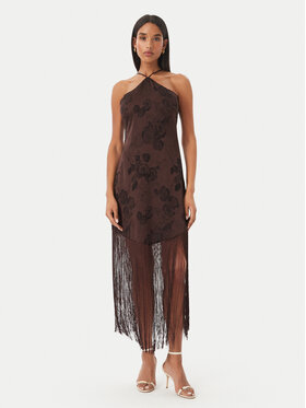 Vero Moda Vero Moda Koktejlové šaty Tathiana 10355696 Tmavě hnědá Regular Fit