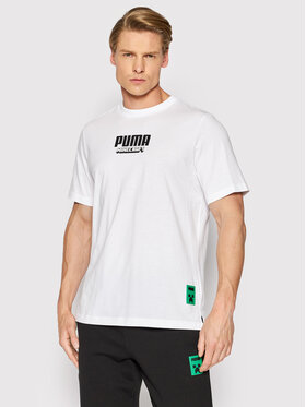 Puma Puma T-Shirt MINECRAFT Graphic 534374 Biały Regular Fit